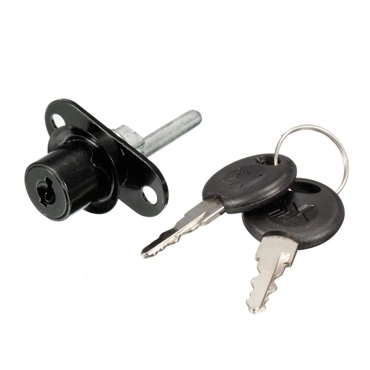 Aluminium Alloy Cam Lock For Cabinet Drawer Locker with 2 Keys 16mm - Hardware & Accessories Door Hardware & Locks - (Black) - 1 X 16mm Lock, 2 X Keys