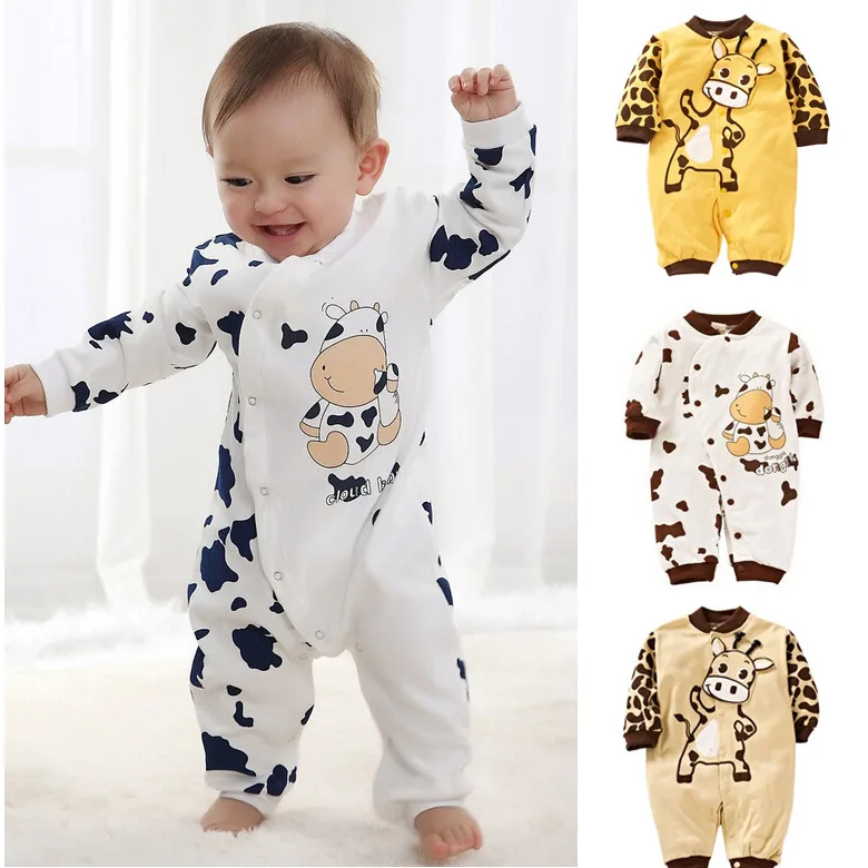 Baby Girl Boy Clothes Animals Cartoon Bodysuit Romper Jumpsuit Outfits Baby One Piece Long Sleeve