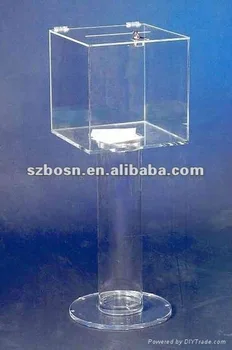 Floor Standing Acrylic Charity Box Perspex Vote Box Lucite Charity