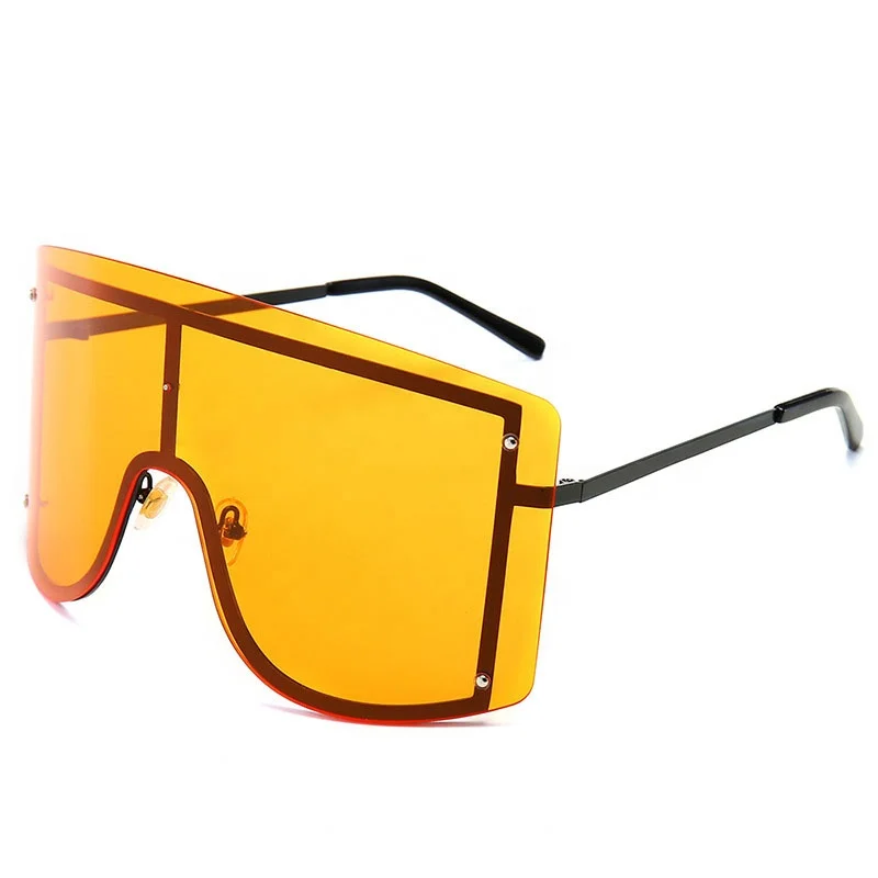 

Wholesale Women Sunglasses Rimless Luxury Oversized Women Trendy Gradient Orange Lens Outdoor Sunglasses 2019, Custom colors