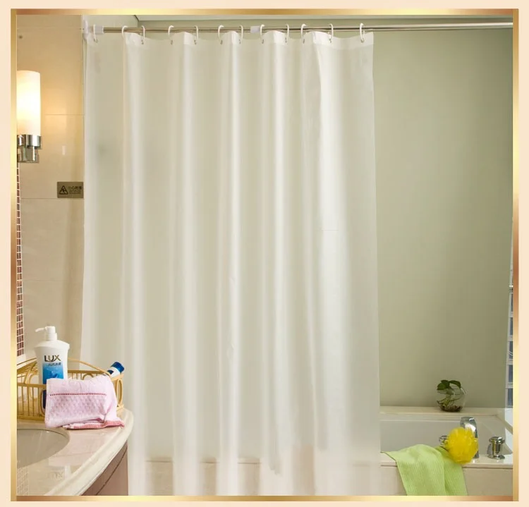 
Peva Waterproof Mildew Shower Curtain High Quality, White Thick Opaque Solid Color Simple Style Shower Curtain/ 