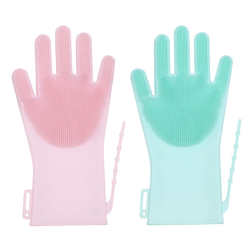 

Household Eco-Friendly Glass Scrubber Washing Magic Silicone Cleaning Glove, Any color can be customized