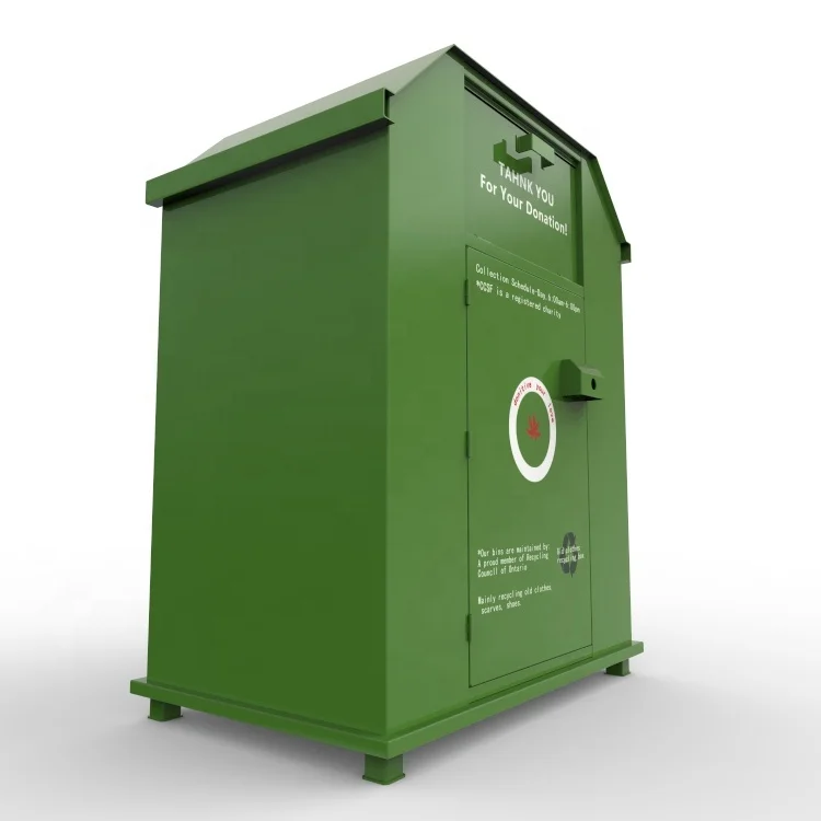 Outdoor Metal Donation Bin Clothing Recycle Bin Buy Donation Bin