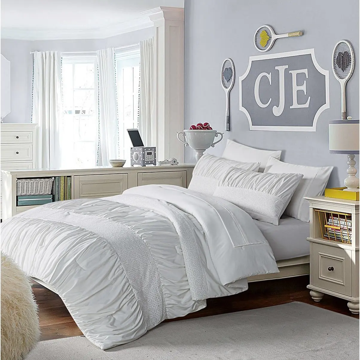 Buy Storehouse Pastel Stripe Comforter Set 4 Pc Queen Peach Blue