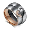 316L stainless steel unusual engagement rings with heart couple ring 2015 hot product
