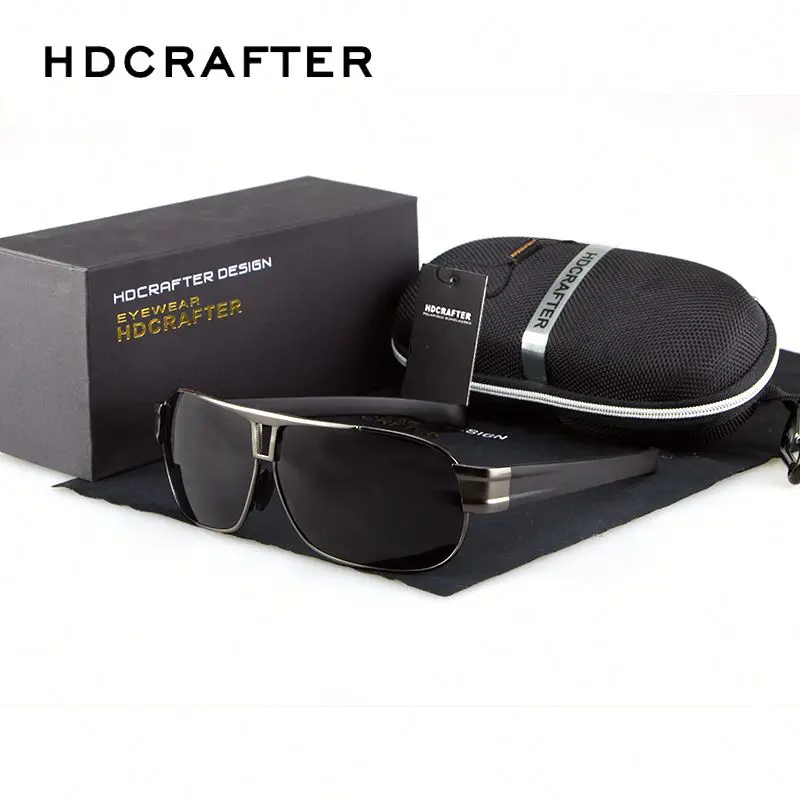 

HDCRAFTER Brand Men Summer Style Metal Frame Polarized Sun Glasses frog big Sunglasses
