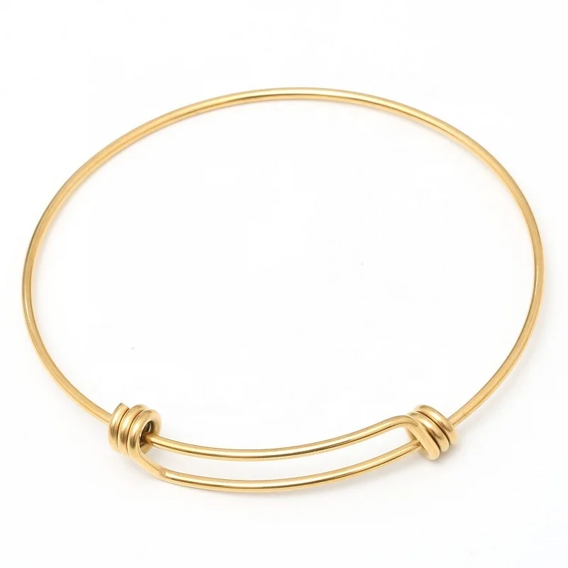 

Customized wholesale without charms basic jewelry adjustable stainless steel wire bracelet bangle, Sliver/gold/rose gold