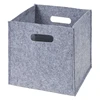 Foldable Basket Felt Cube Storage Bin Organizer with Handles and Tag Interlayer