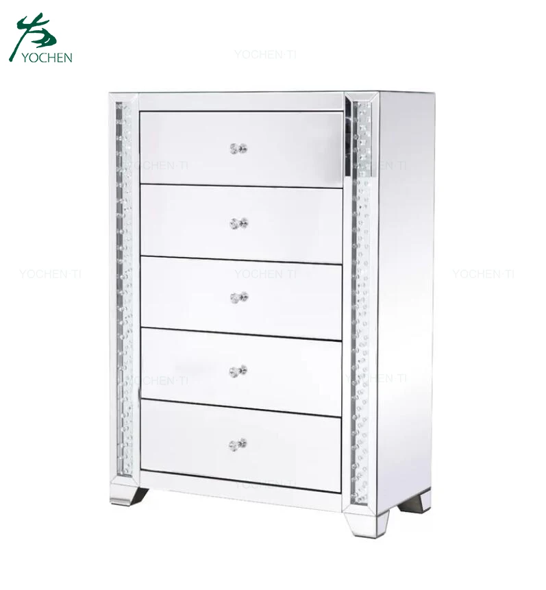 Wholesale Floating Crystal Design Mirrored Chest Of Drawers Home