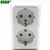 16a 250v French style surface mounted double shucko wall socket