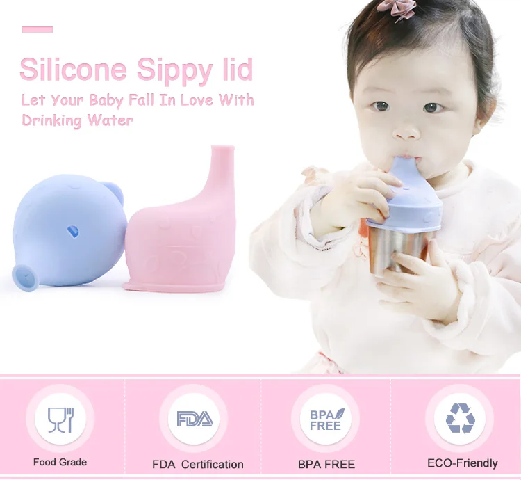 JT_ SiliconeToddler Kid Baby Sippy Lid Stretchable Leakproof Cup Bottle Cover 
