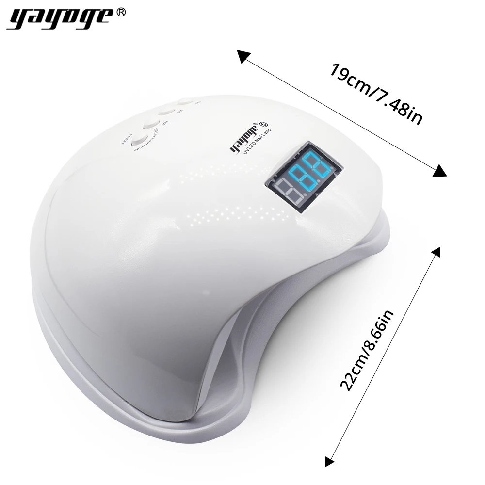 

Yayoge 2019 Best Selling 48w painless mode Led New Style Automatic Sens Uv Led Lamp Nail 10s quick Dryer, White