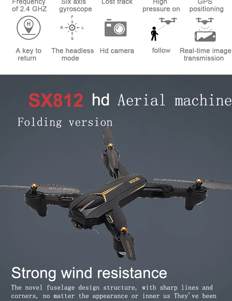 Free shipping VISUO XS812 GPS RC Drone with 5MP 1080P HD Camera 5G WIFI FPV Altitude Hold One Key Return RC Quadcopter VS XS809S