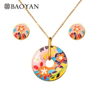 

BAOYAN Bohemian Enamel Stainless Steel Bridal Jewelry Set For Women