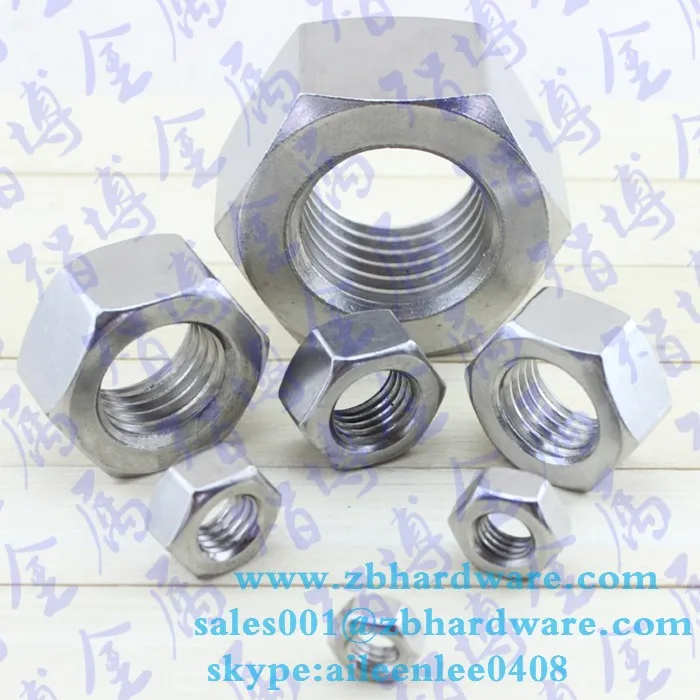 Hex nuts din934/din 934 silver stainless steel coating hex nut