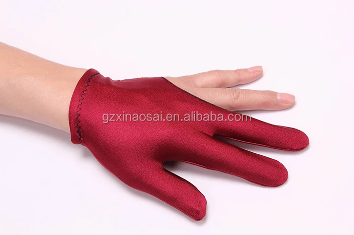 Noir Gant de Billiard de 3 doigts pour Tireurs