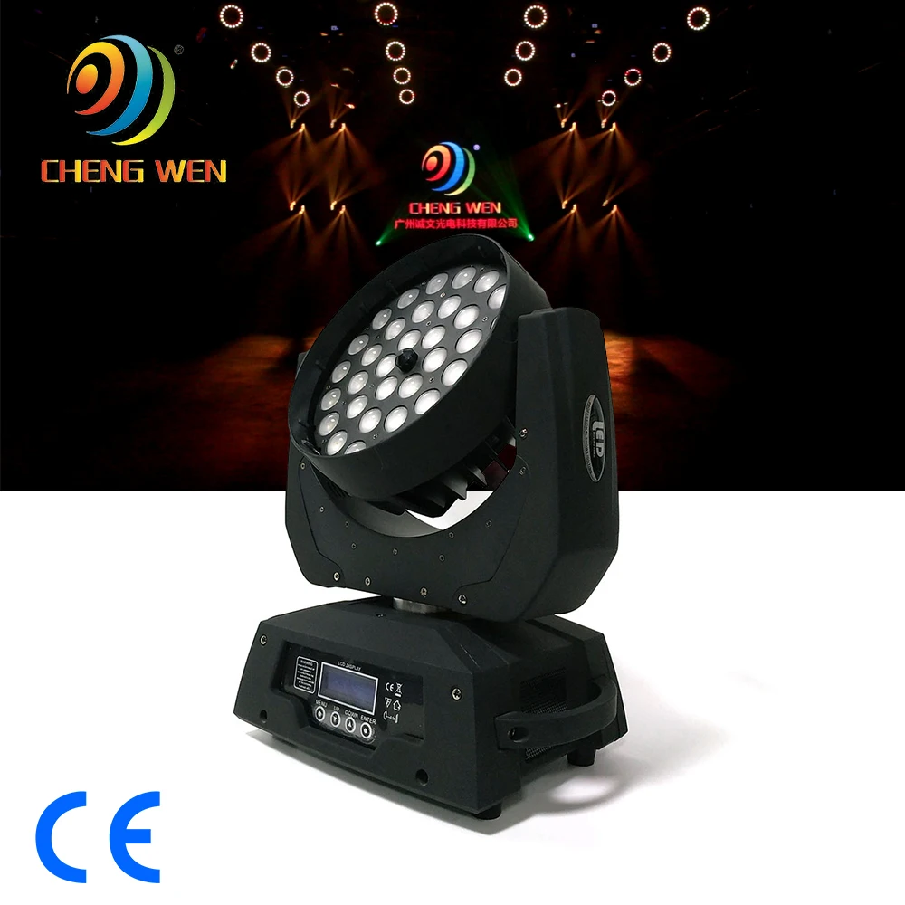 Rainbow Effect Beam 36pcs Led Moving Wash Zoom Light for Mobile Disco Event