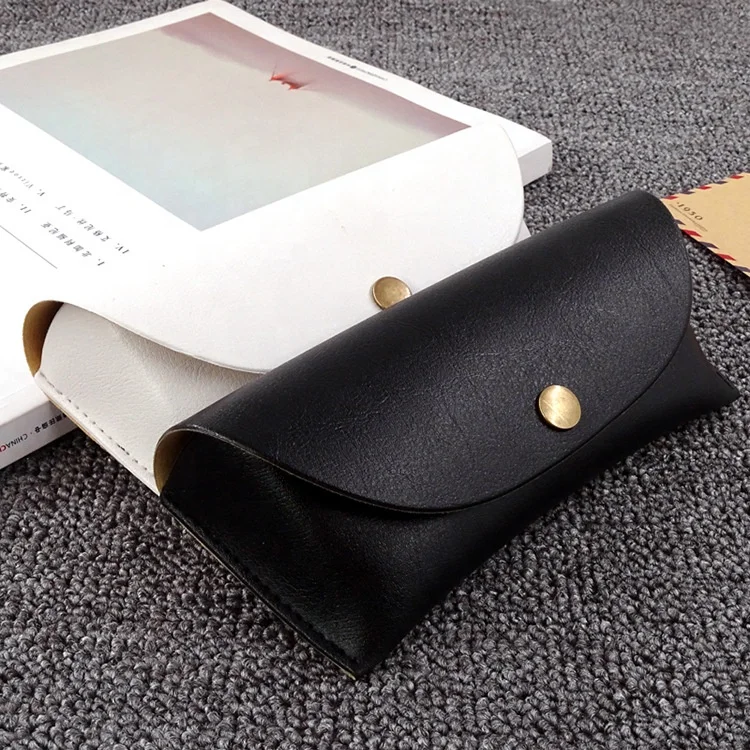 

Custom logo Glasses Case New Fashion Leather Soft Retro Sunglasses Packaging Box Pouch, White,black