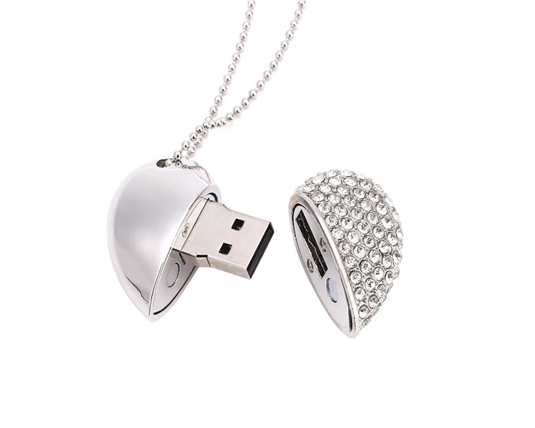 Wedding Heart crystal usb flash drive with free logo - ANKUX.COM