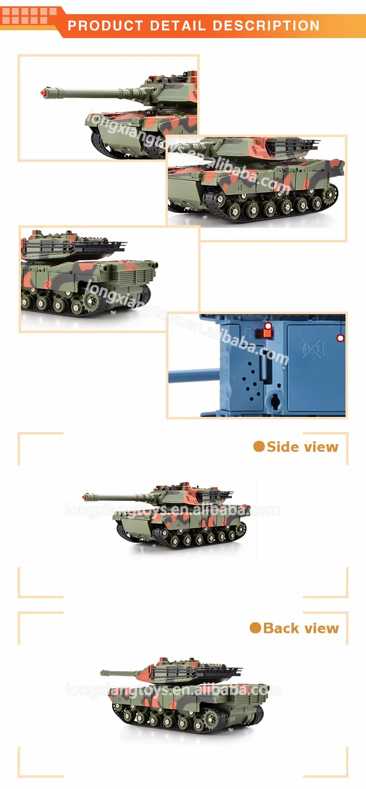 High quality rechargeable battery 180 degree rotating rc mini battle tank with infrared against function