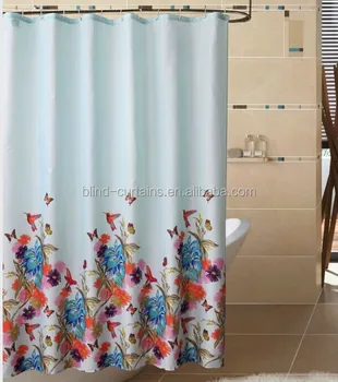 Meijia Printed Shower Curtain Light Blue And Black Trellis Design