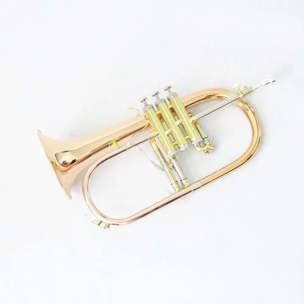 
Good Quality Gold Lacquered cheap Flugelhorn cheap beginner flugelhorn for Sale 