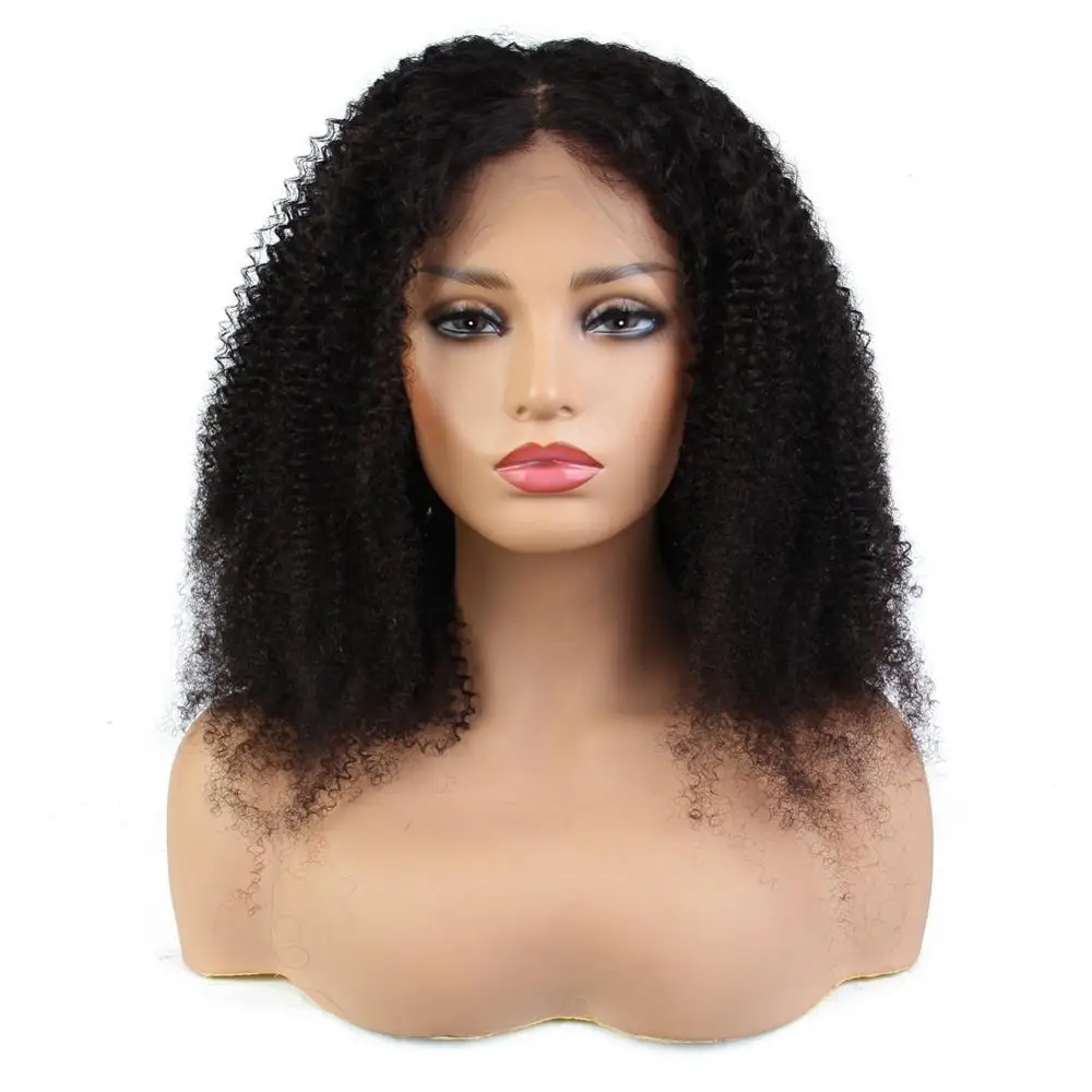 

China Wholesale Middle Part Human Hair Lace Front Wigs For White Women Mongolian Afro Kinky Curly Hair Wig