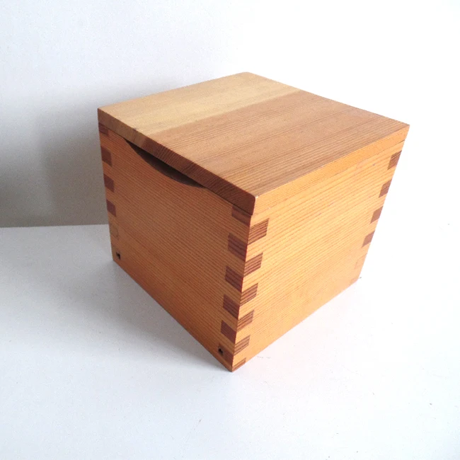 custom pine wood box with hinged lid