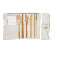 

Refined-Bamboo 2019 Reusable Bamboo Travel Utensils 7.8 inch 8 piece Gift Set