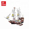 JIE-STAR children learning pirate diy set plastic ship models to assemble