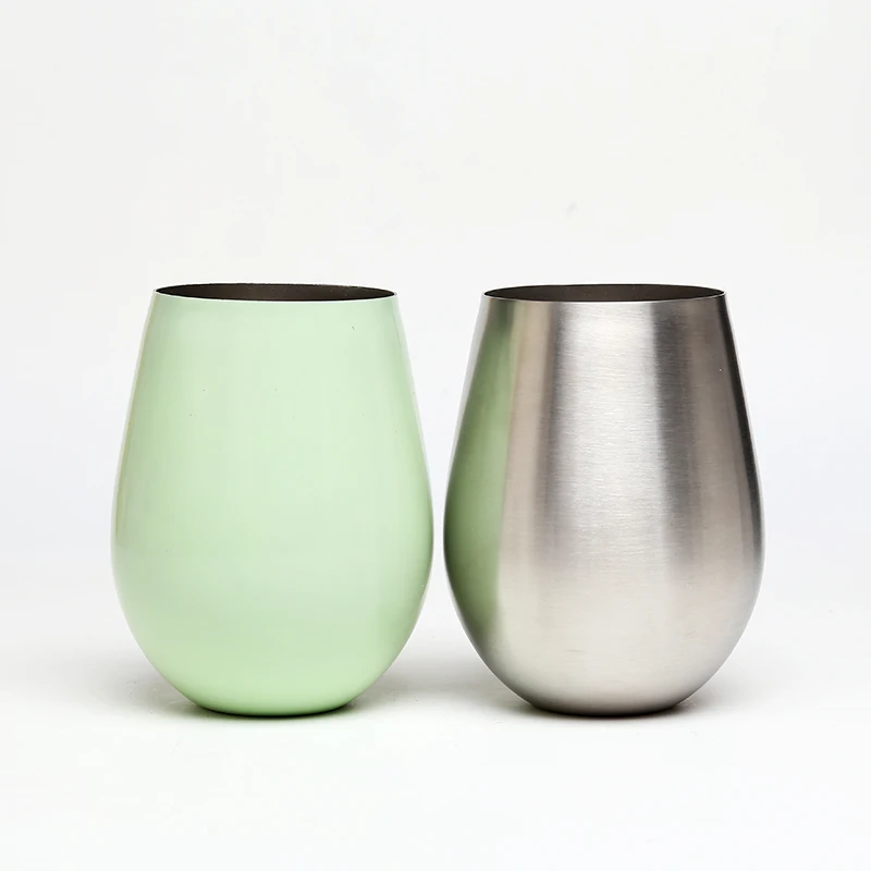 

18/8 stainless steel wine tumbler stemless single wall wine glass, Customized