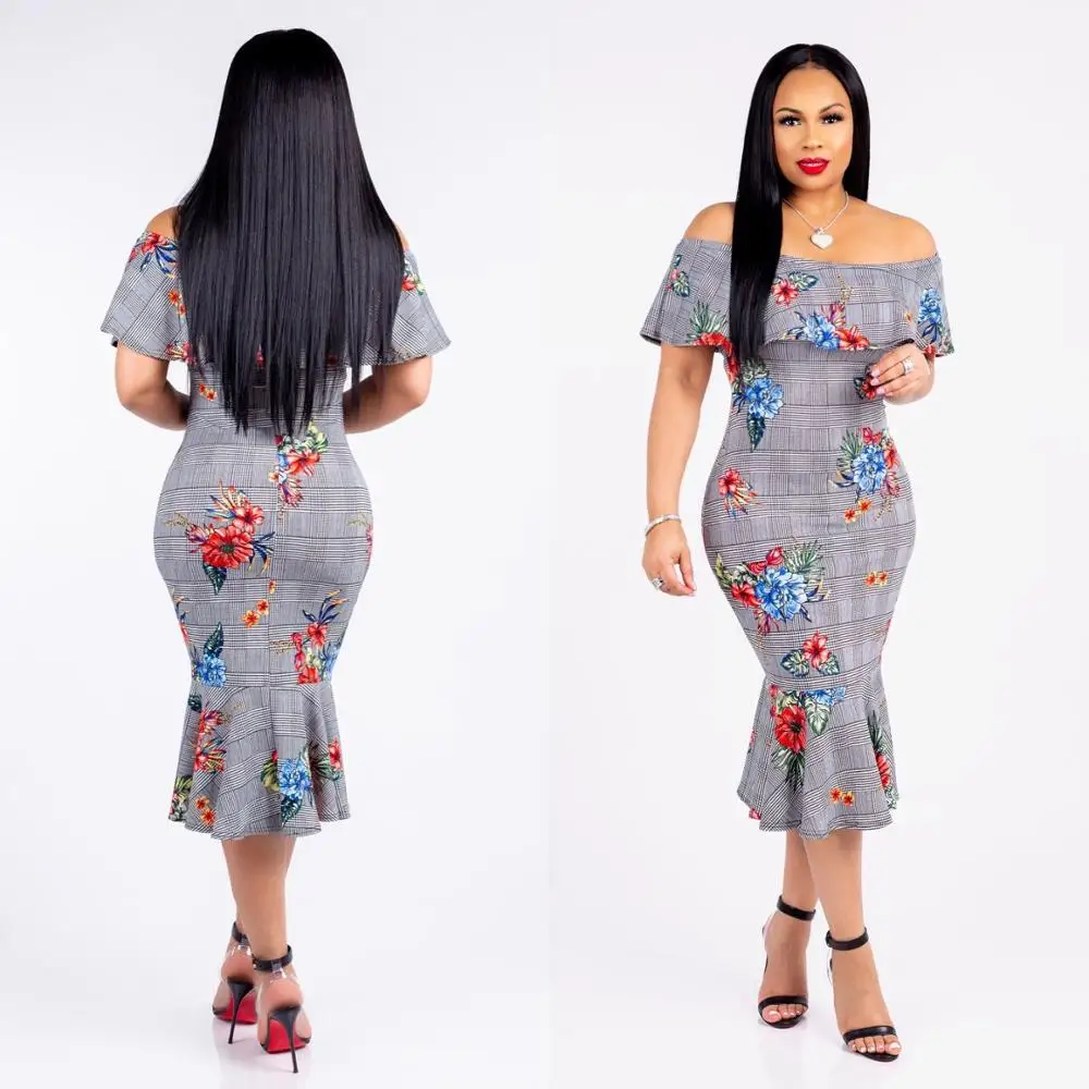 

2019 summer slim sexy off shoulder casual women dress, Black;red