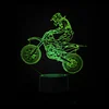 3D LED Lamp 3D Motocross Bike Night Lights Novelty 3D Table Lamp USB 7 Colors Sensor Touch Desk Lamp As Holiday Awards Gifts
