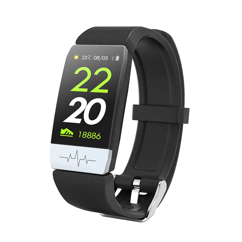 

2019 Newest Q1S ECG Smart Watch Blood Oxygen Fitness Tracker Smart Band Watch Q1S, Black;red;gray