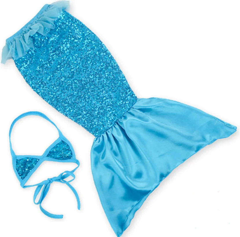 

2Pcs Baby Girls Princess Mermaid Sequins Swimsuit Bikini swimwear Dress