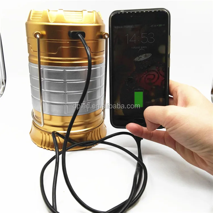 Solar powered led camping lantern folding rechargeable emergency light 8288