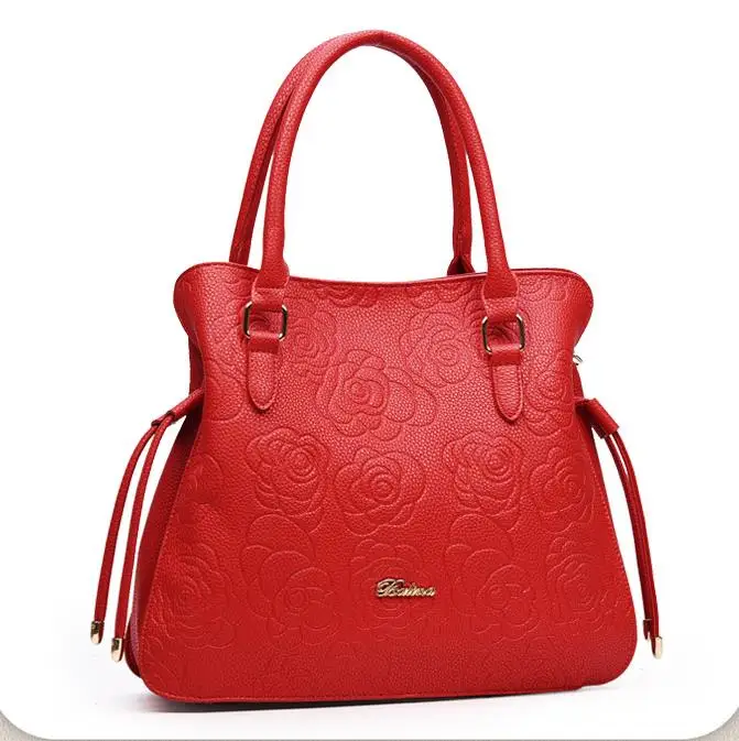 Alibaba Latest Luxury Elegant Pu Leather Handbag 2 Pcs/set Women Bag
