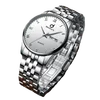 Silver Face Steel Quartz Watches For Mens Auto Date Quartz Movement