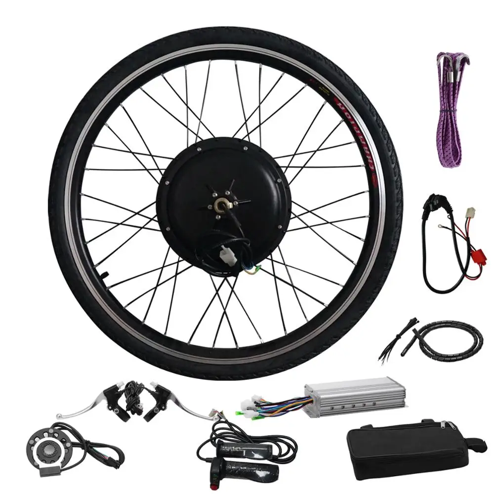 

48V 1000W CE Aluminum alloy black bicycle motor kit electric bicycle kit adult 26 inch front wheel, Black+silver