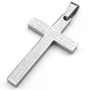 Stainless Steel Mens Lords Prayer Cross Pendant Necklace, Silver, 24 inch Chain