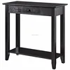 Rustic appeal reclaimed teak wood single drawers black console table with shelf