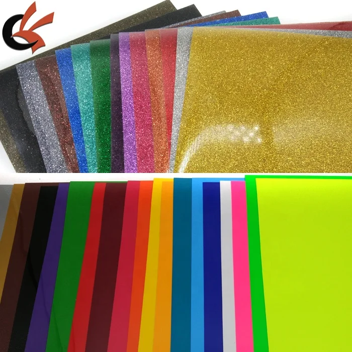 10 12inch assorted colors glitter PU Heat Transfer Vinyl sheet.jpg