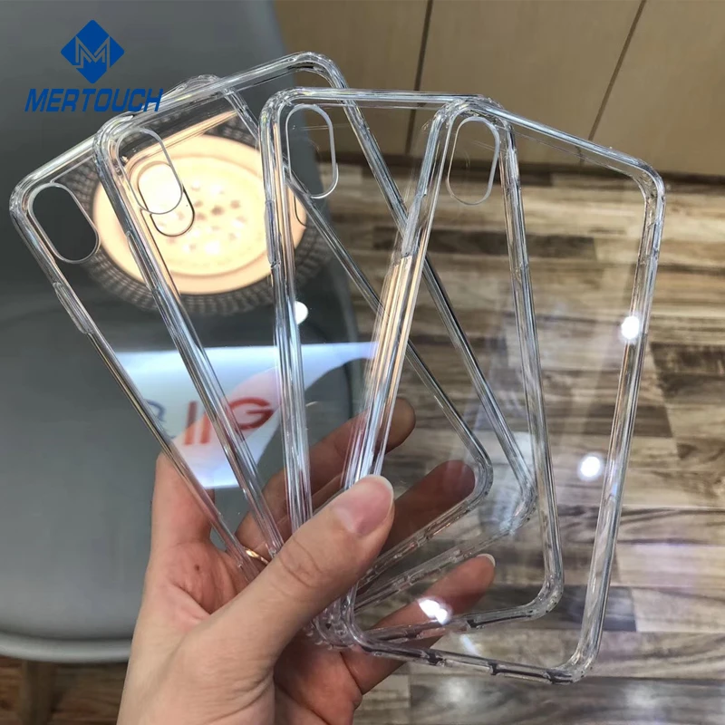 

For iphone Xs max Xs Xr X 8 8plus 6s 6s plus clear tempered glass back cover TPU frame phone case transparent