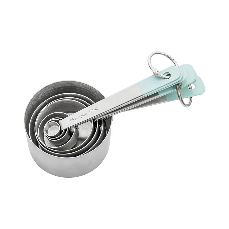 
8 piece professional stainless steel measuring spoon measuring cup set 