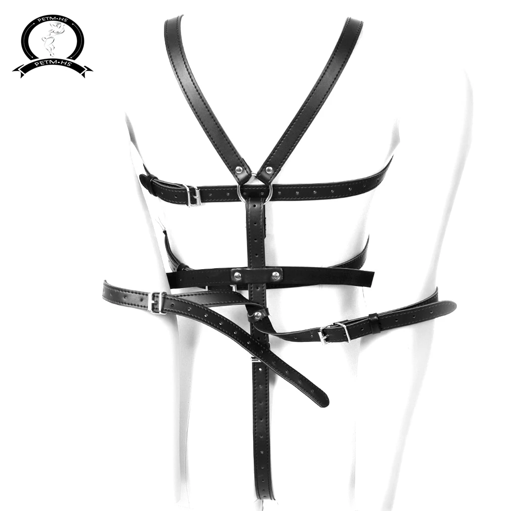 Women Full Body Set Pu Harness Caged Punk Body Leather Harness Gothic Straps Cage Sexy Bras For