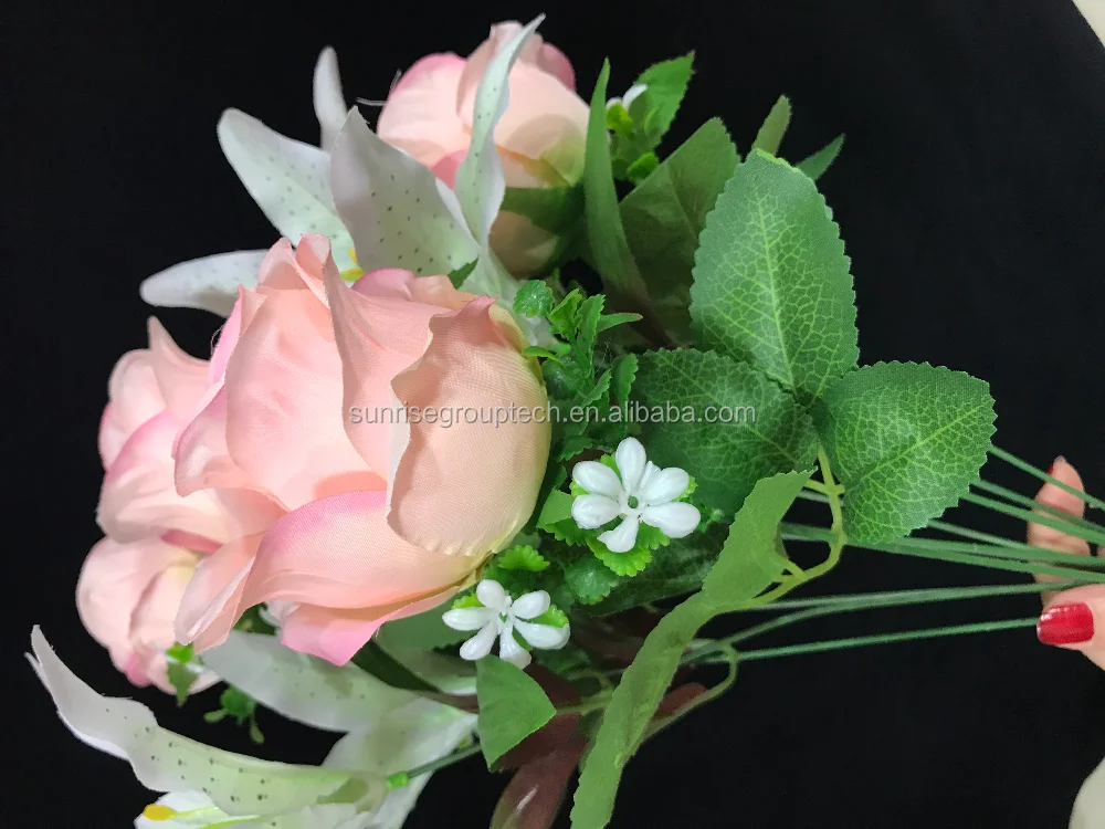 Isevian Tianjin Artificial Flowers Factory Rose And Lily Mixed Flower