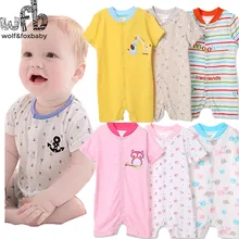 Retail 3pcs lot 0 24months short Sleeved Baby Infant romper cartoon for boys girls jumpsuits Clothing