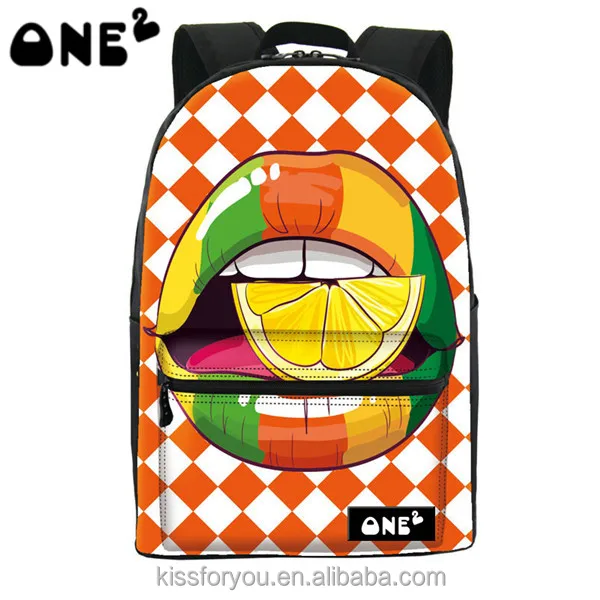 

Fashion style colorful large size zipper school teen backpack, Printing color