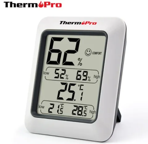 

Amazon Top Seller Thermopro TP50 Digital Indoor Thermometer Hygrometer with Comfort Level, White