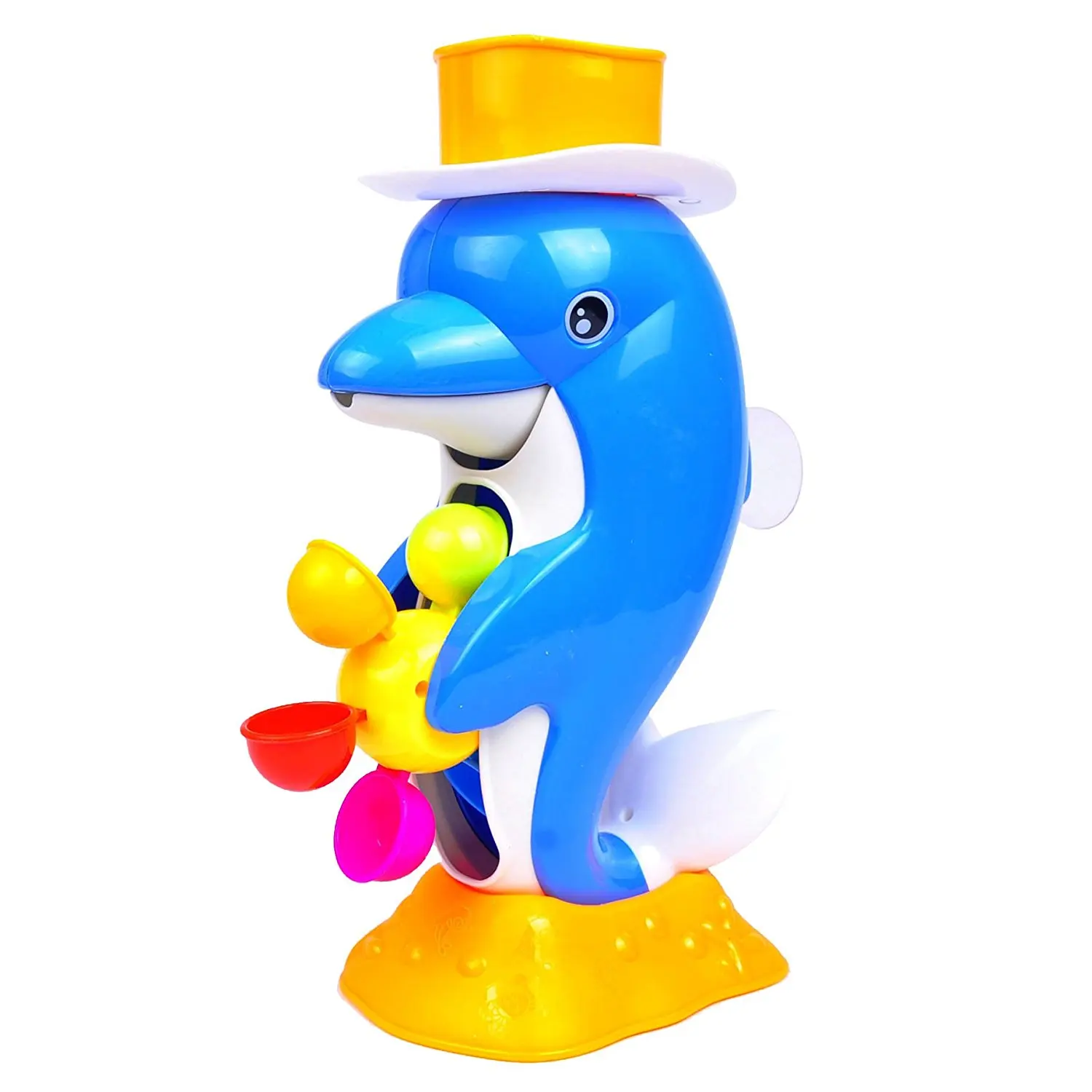 aGreatLife Blue Dolphin Waterfall Bath Toy Best Waterworks Bath Toy for Kids - For Fun Bathing Time - Educational and Entertaining - With Strong Suction Cups